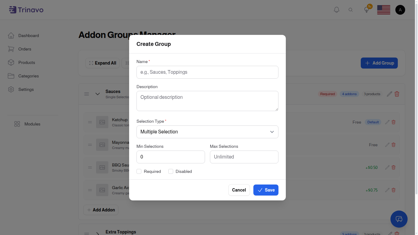 Create Addon Group