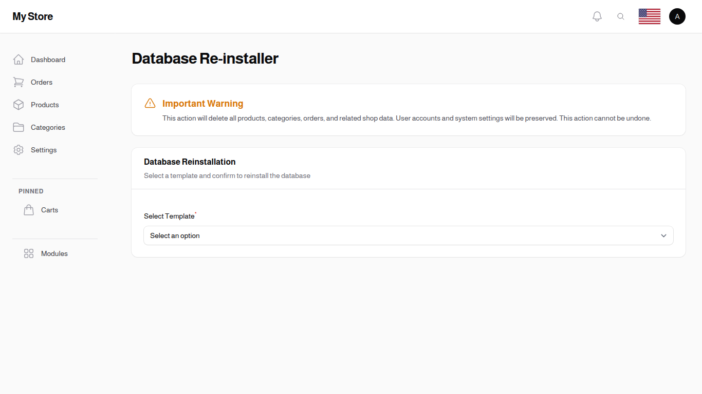 Database Re-installer