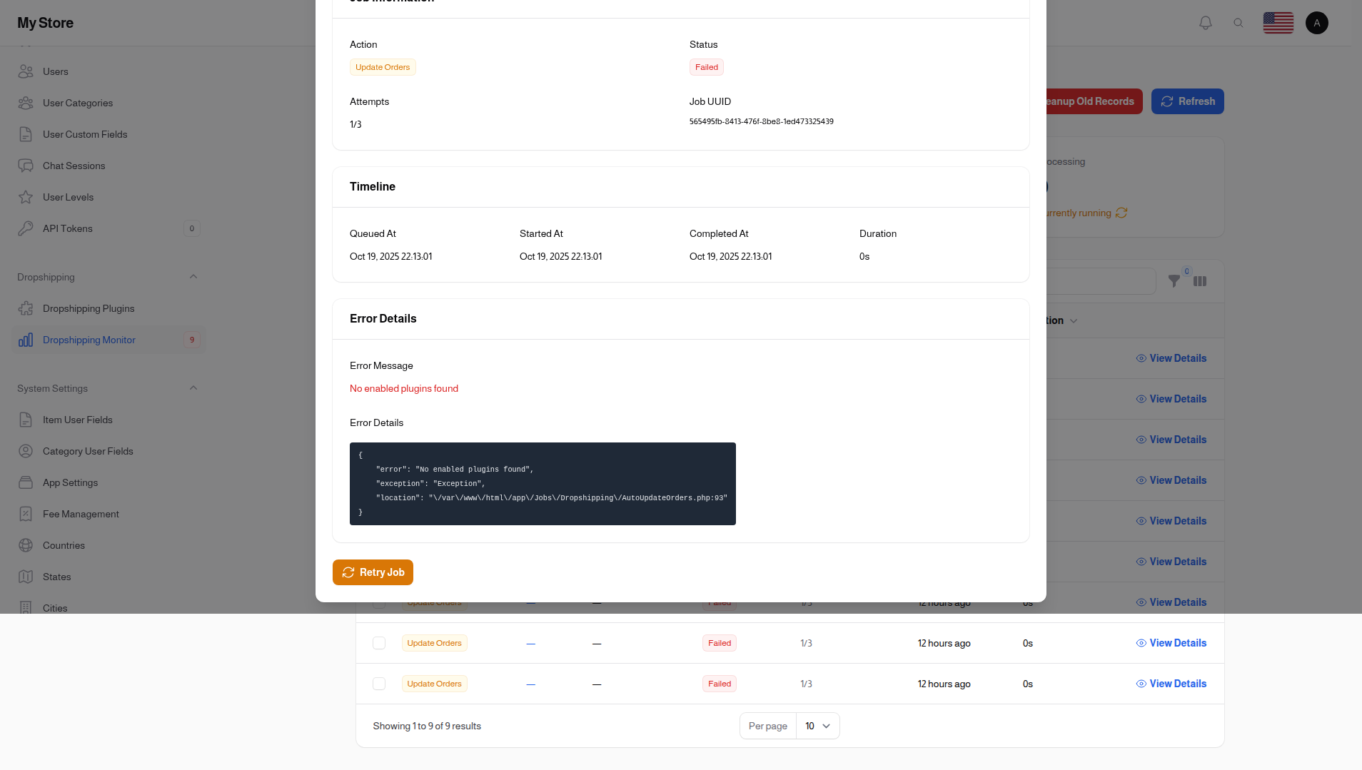 Dropshipping Monitor Details
