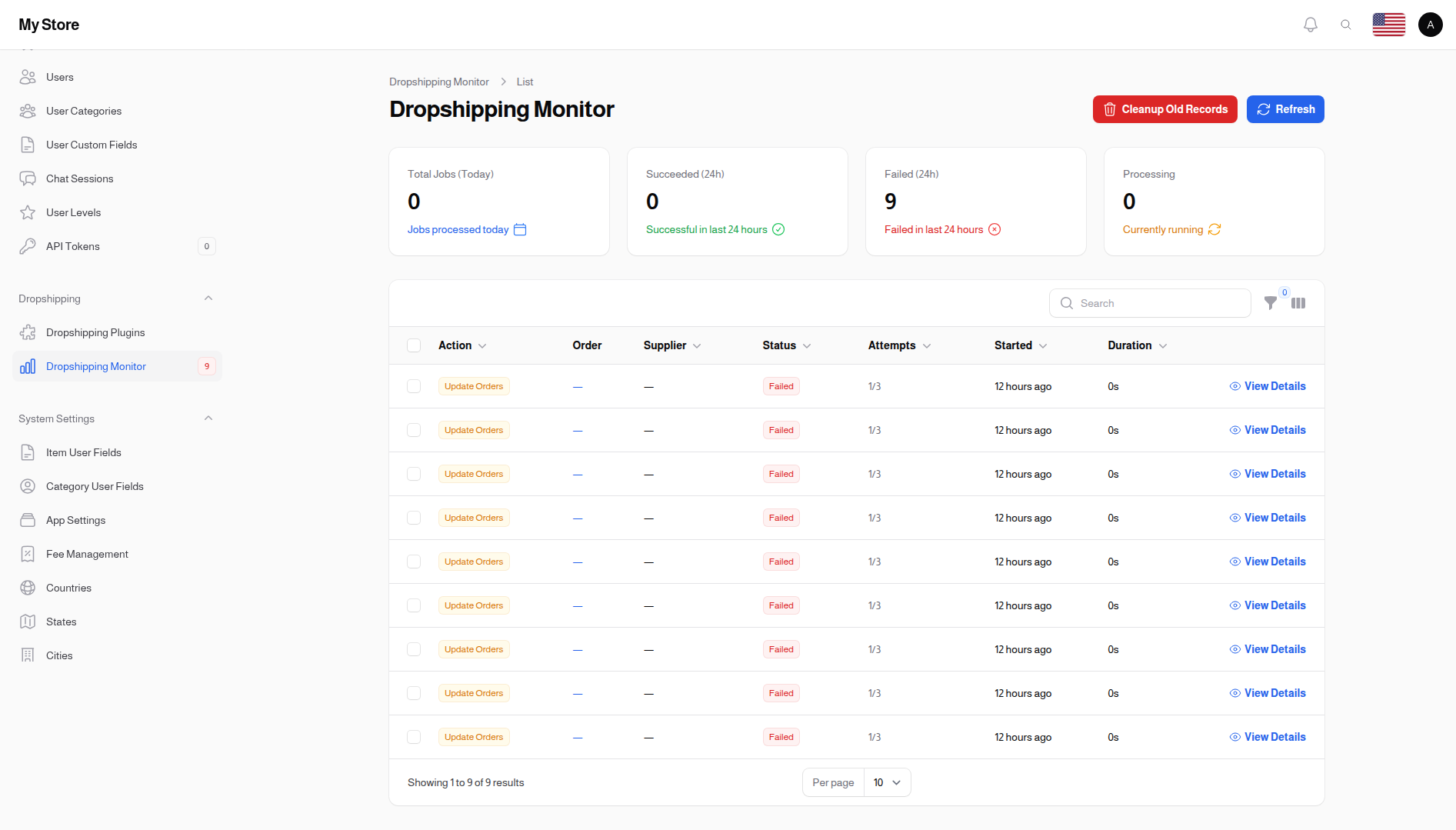 Dropshipping Monitor List