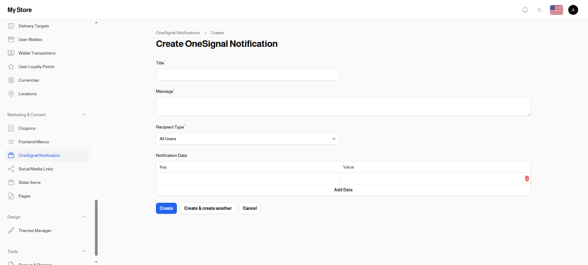 Create OneSignal Notification