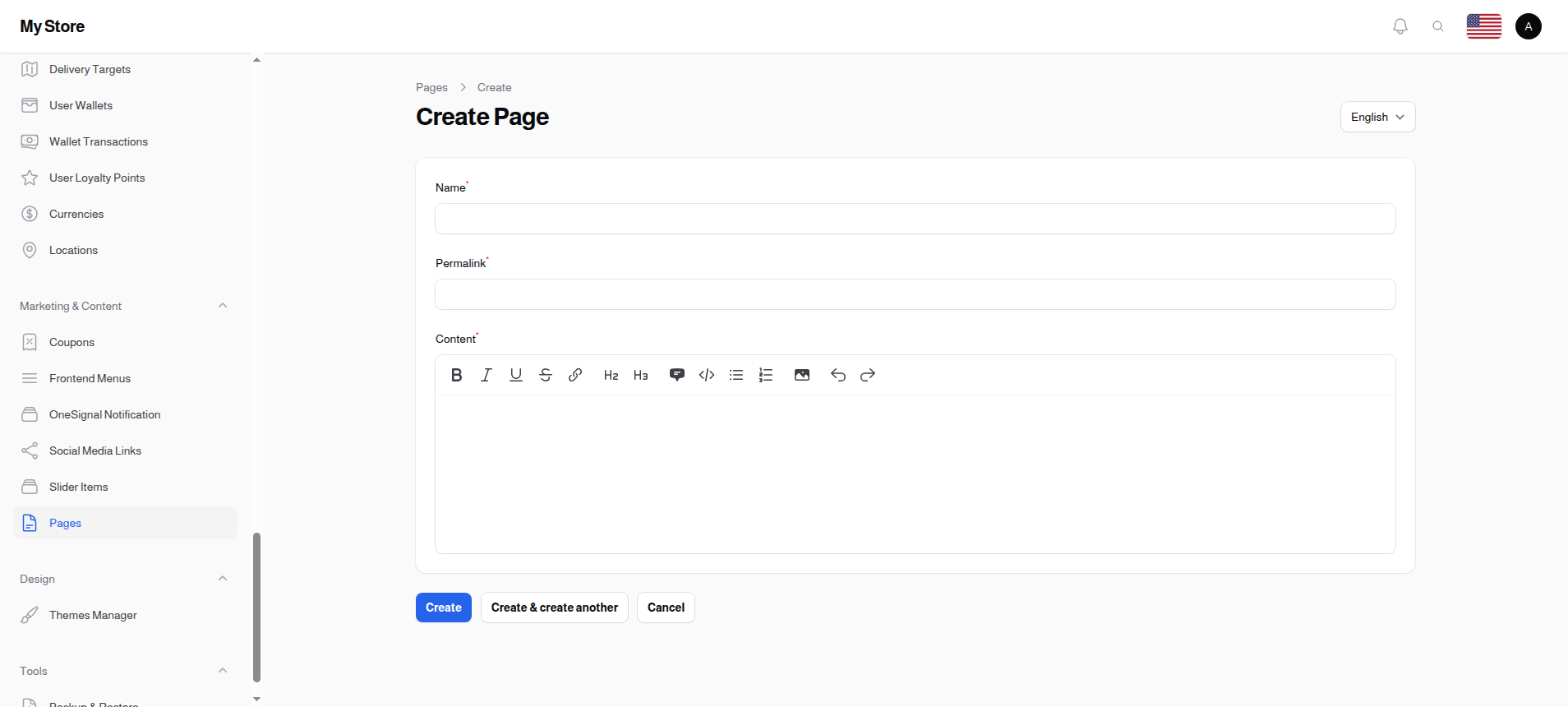 Create Page