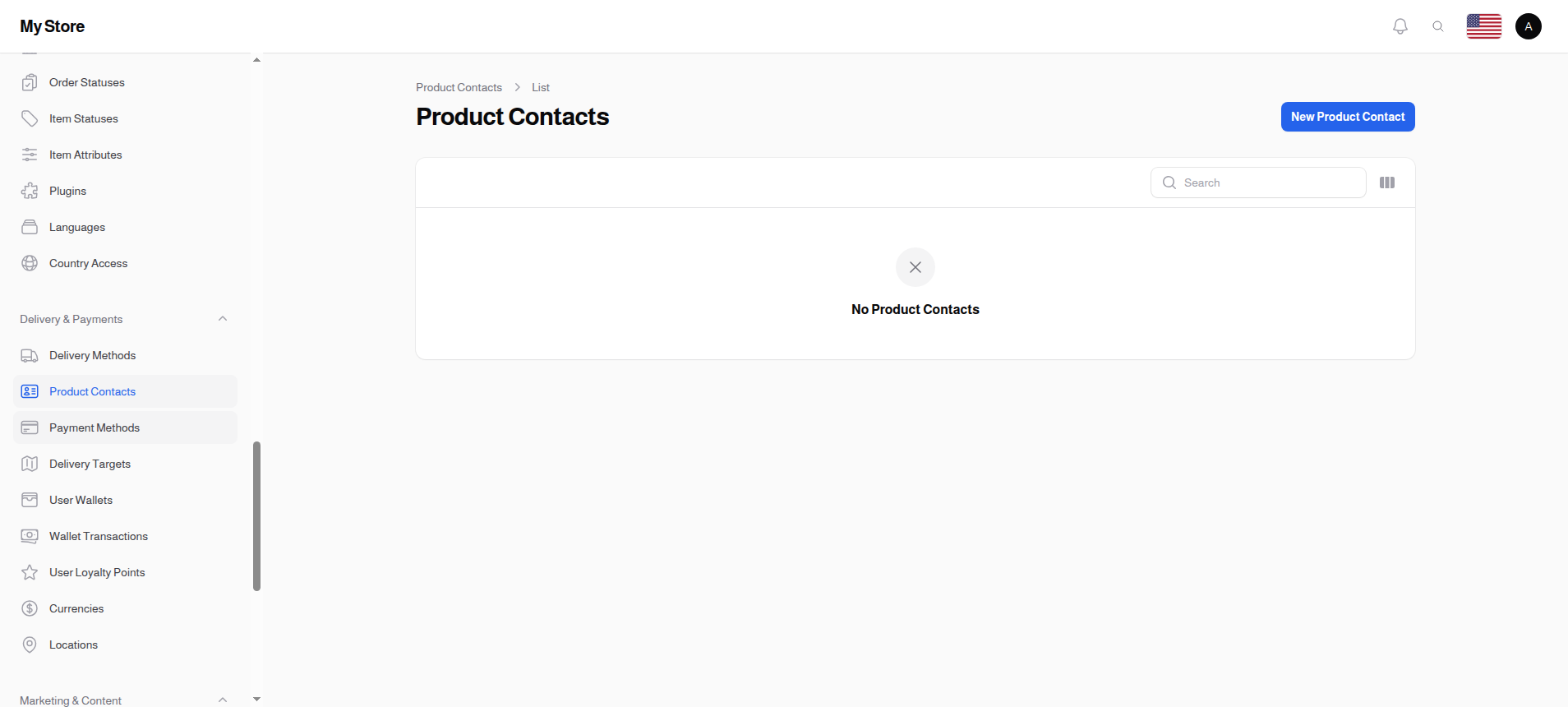 Product Contacts List