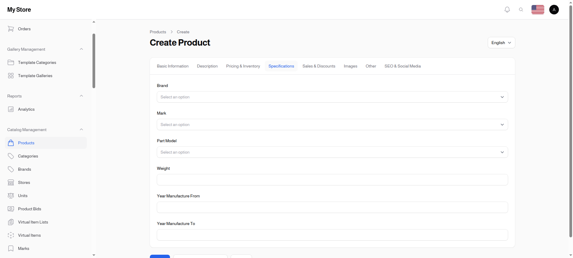 Product Specifications