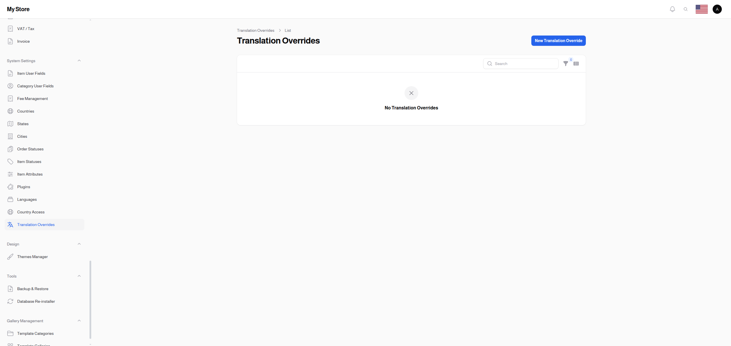 Translation Overrides List